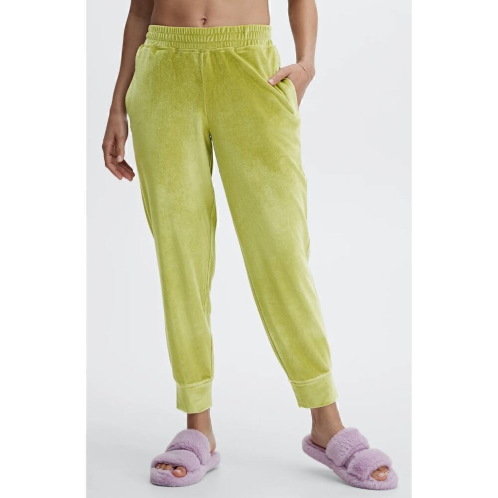 NWT Fabletics Daria Velour Green Jogger